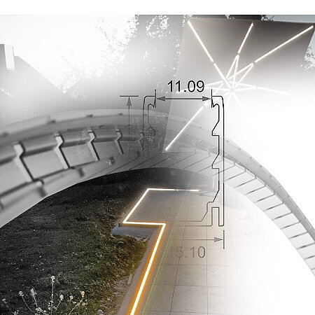LED Schlauch in die Terrasse einbauen im Boden: Ansicht Lichtlinie