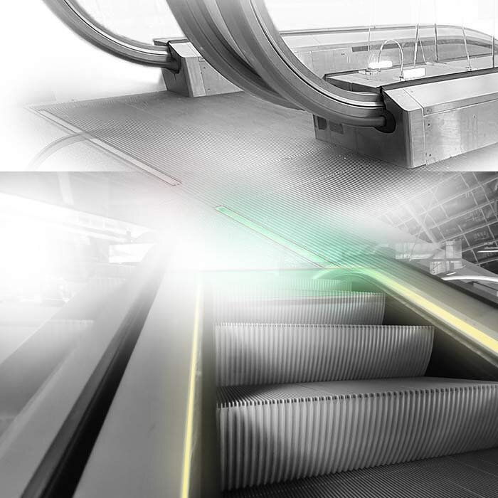 LED Beleuchtung für Rolltreppe: seitliche Beleuchtung einer Rolltreppe